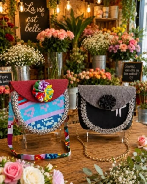 Sac Demi-Lune Artisanal - Style Bohème Chic